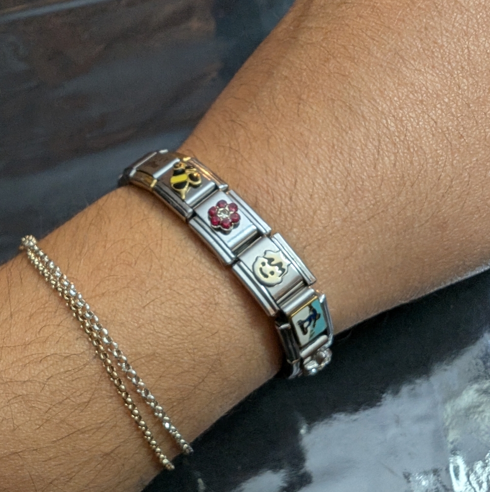 Italian Charm Bracelet with Multicolor Accents